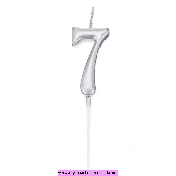 7 Rakam Mum Gümüş